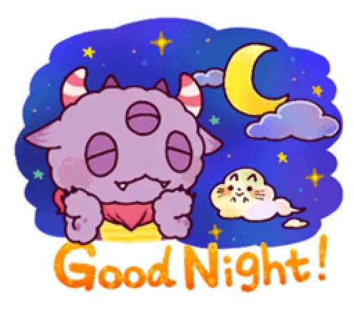 💤 Стикер «Kaiju Nemuke Sticker-English ver.» для Telegram