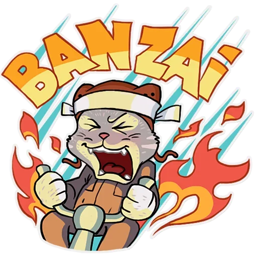 😖 Стикер «Kamikaze Kitty» для Telegram