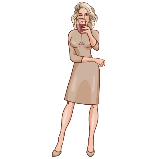 🍷 Стикер «Katya Gordon» для Telegram