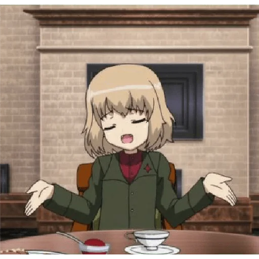🤷‍♀ Стикер «Katyusha ("Girls und Panzer")» для Telegram