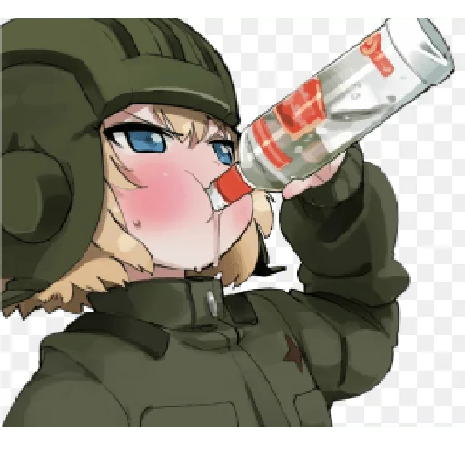 💦 Стикер «Katyusha ("Girls und Panzer")» для Telegram