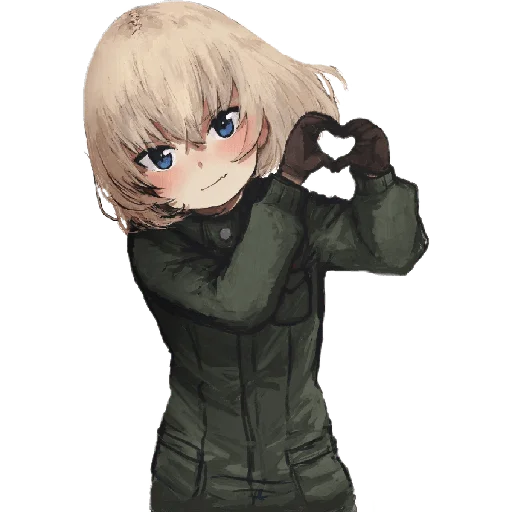 🫶 Стикер «Katyusha ("Girls und Panzer") part 3» для Telegram