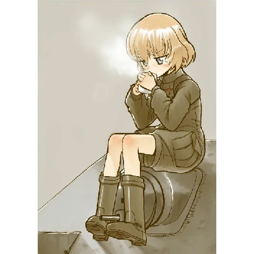 😖 Стикер «Katyusha ("Girls und Panzer") part 6» для Telegram