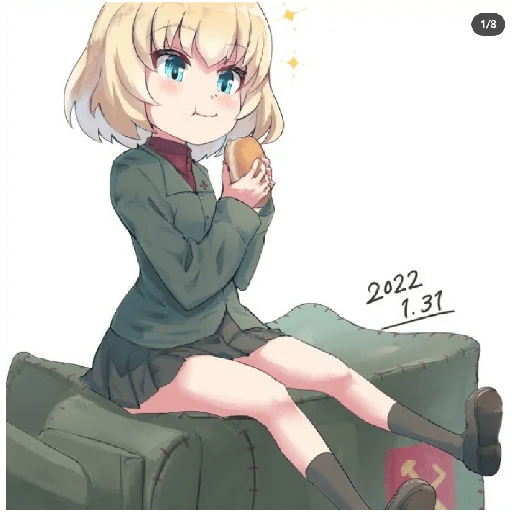 🥧 Стикер «Katyusha ("Girls und Panzer") part 8» для Telegram