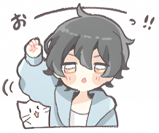 👊 Стикер «୨ . kawai->「 」༊» для Telegram