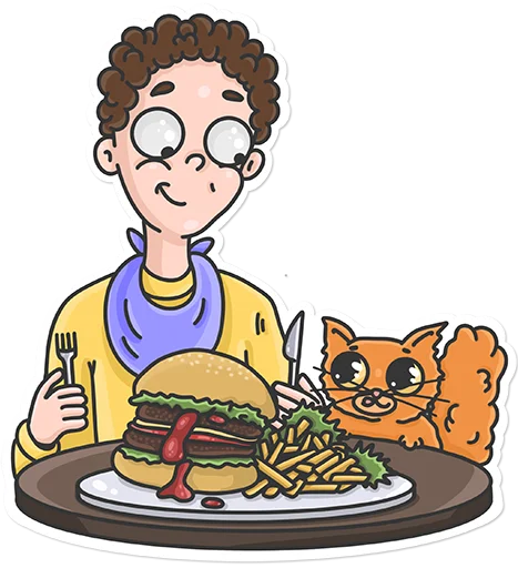 🍔 Стикер «K&Kat» для Telegram