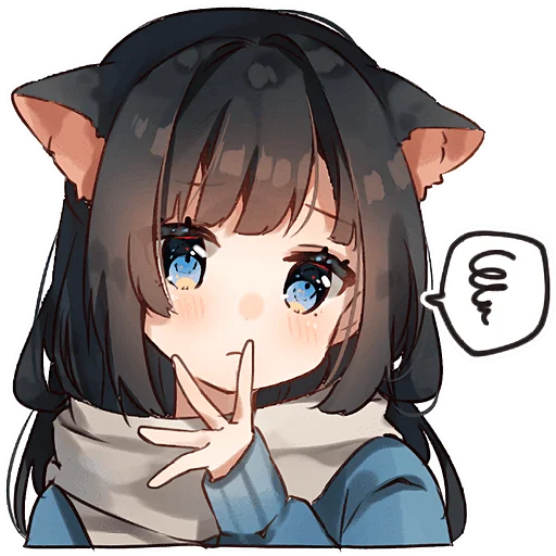 🤫 Стикер «Кемомими девочки» для Telegram
