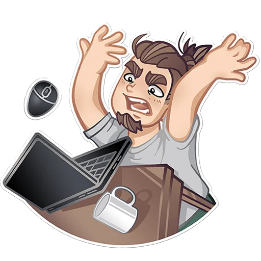 🤬 Стикер «Кеша-тестировщик» для Telegram