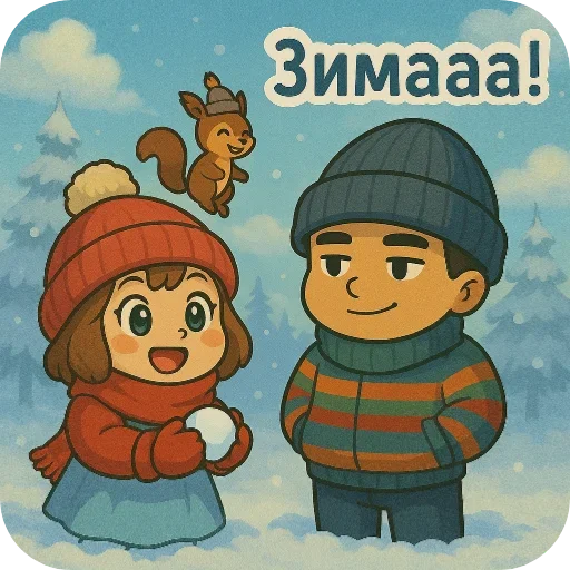 🌨 Стикер «Кхао и Кхео» для Telegram