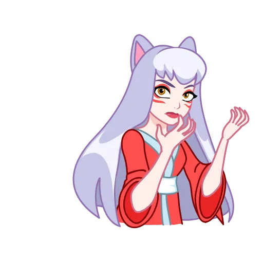 Стикер 11 Kitsune - анимированная кицунэ