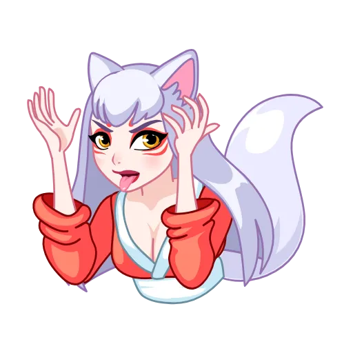 Стикер 29 Kitsune - анимированная кицунэ