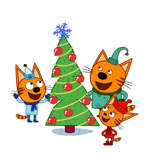 🎅 Стикер «Три кота. Зима» для Telegram