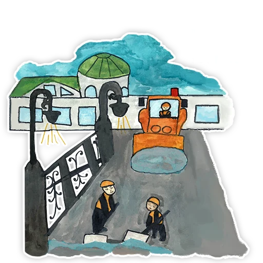 🚜 Стикер «Дети о городском хозяйстве» для Telegram