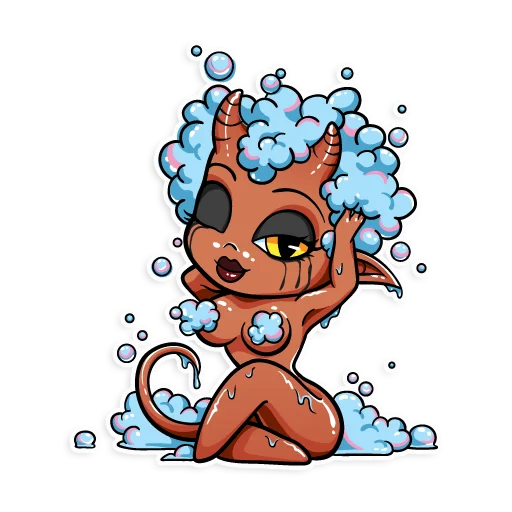 🧖‍♀️ Стикер «Kinky demons -» для Telegram