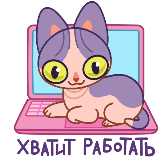 Стикер 18 🍀 Анимированный набор эмоджи с киской Чирой из ВК