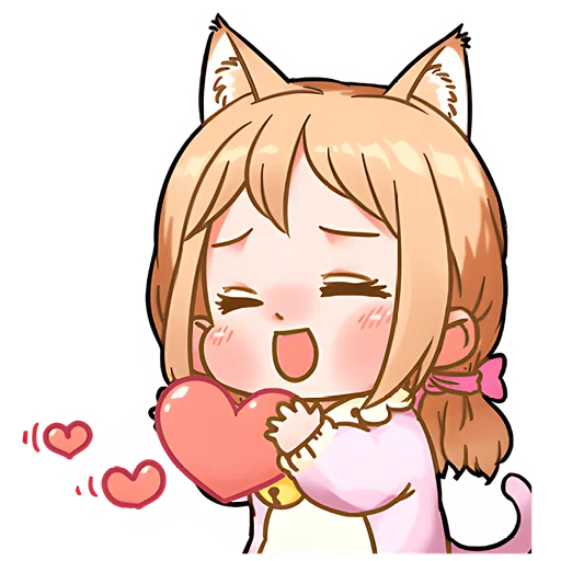 🥰 Стикер «Киса-тян» для Telegram