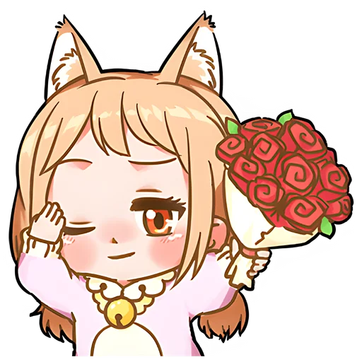 💐 Стикер «Киса-тян» для Telegram