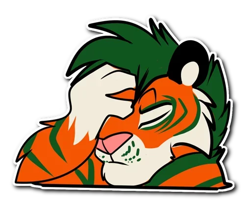 🤦‍♂️ Стикер «Kiss a Tiger» для Telegram