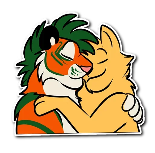 💑 Стикер «Kiss a Tiger» для Telegram