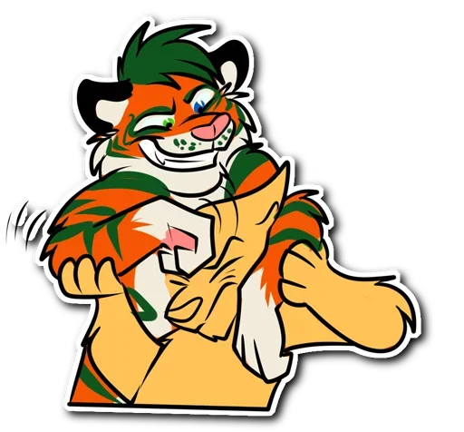 💑 Стикер «Kiss a Tiger» для Telegram