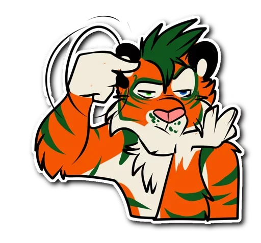 🙃 Стикер «Kiss a Tiger» для Telegram