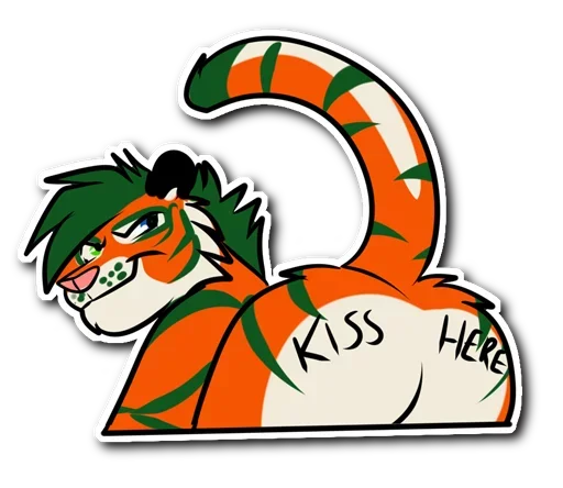 🖕 Стикер «Kiss a Tiger» для Telegram