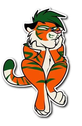 🤔 Стикер «Kiss a Tiger» для Telegram
