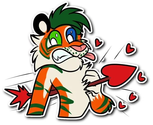 🥰 Стикер «Kiss a Tiger» для Telegram