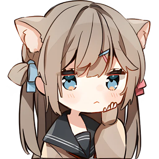 🙁 Стикер «Кисуня тян» для Telegram