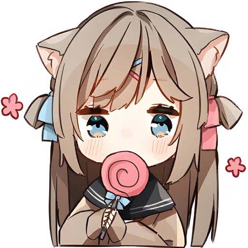 🍭 Стикер «Кисуня тян» для Telegram