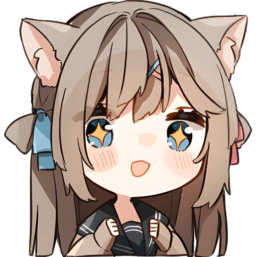 🤩 Стикер «Кисуня тян» для Telegram