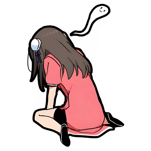 😔 Стикер «Китайская тян» для Telegram
