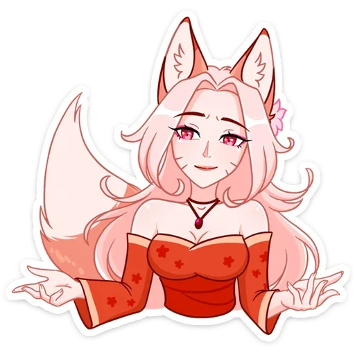🤷‍♀️ Стикер «Lady Ai Kitsune» для Telegram