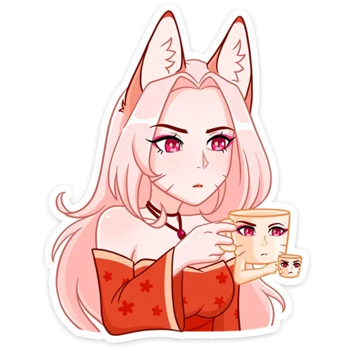 🤨 Стикер «Lady Ai Kitsune» для Telegram