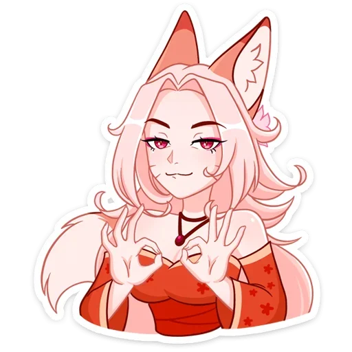 👌 Стикер «Lady Ai Kitsune» для Telegram