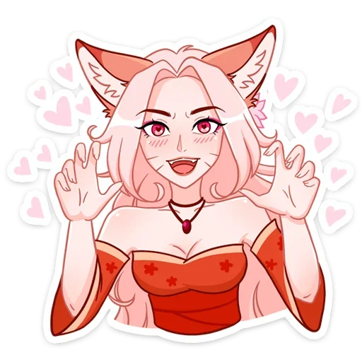 👐 Стикер «Lady Ai Kitsune» для Telegram