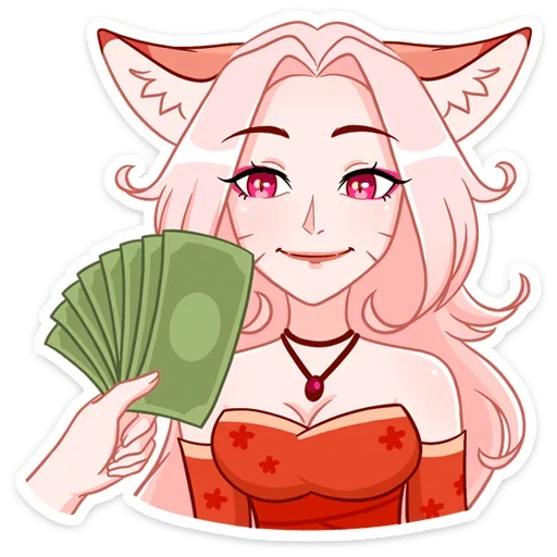 💸 Стикер «Lady Ai Kitsune» для Telegram
