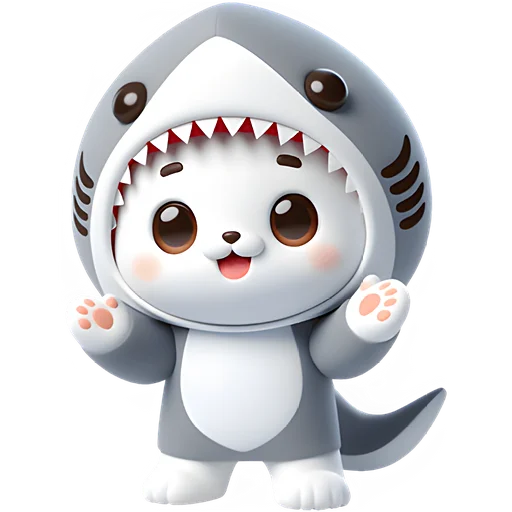☺️ Стикер «Пушистые акулы» для Telegram