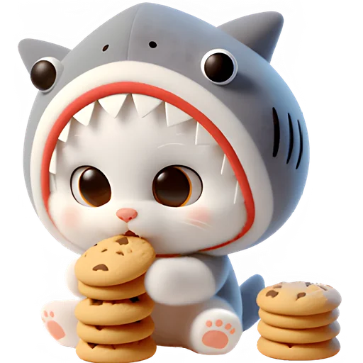 🍪 Стикер «Пушистые акулы» для Telegram