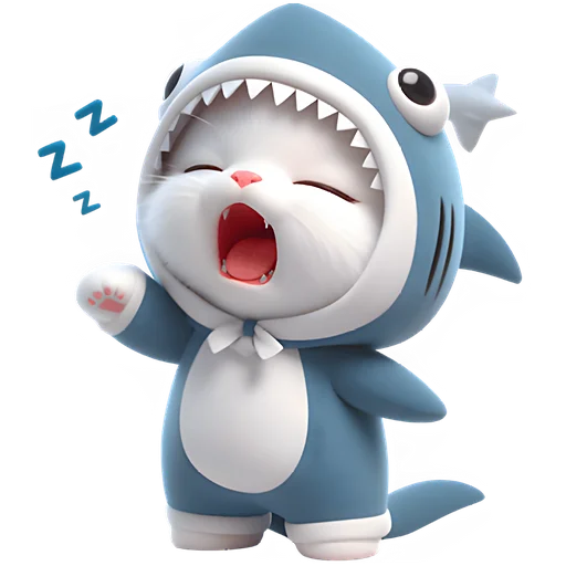 😴 Стикер «Пушистые акулы» для Telegram