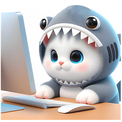 🤓 Стикер «Пушистые акулы» для Telegram