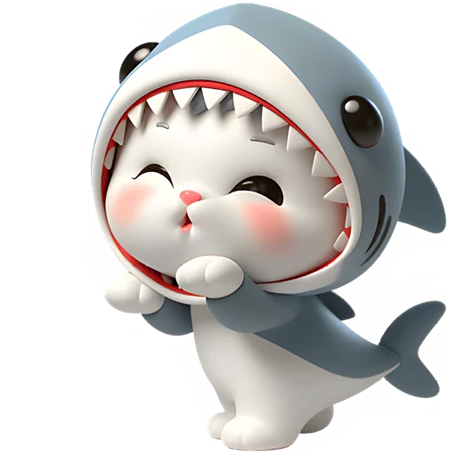 😘 Стикер «Пушистые акулы» для Telegram