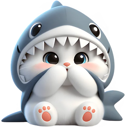 🤭 Стикер «Пушистые акулы» для Telegram