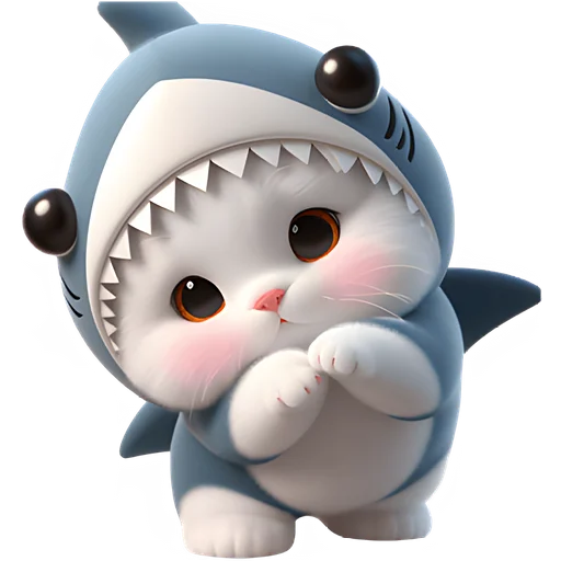🐱 Стикер «Пушистые акулы» для Telegram