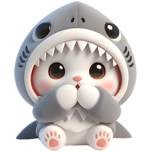 🫢 Стикер «Пушистые акулы» для Telegram