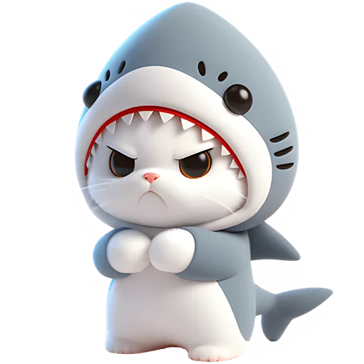 😤 Стикер «Пушистые акулы» для Telegram