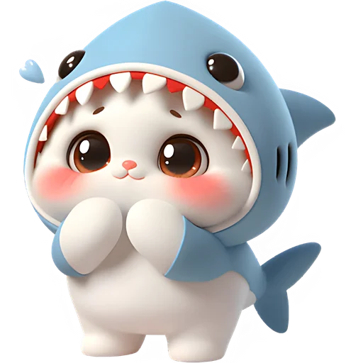 😍 Стикер «Пушистые акулы» для Telegram