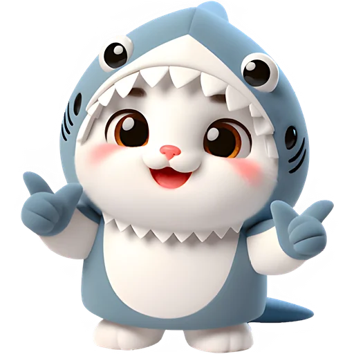 ✌️ Стикер «Пушистые акулы» для Telegram