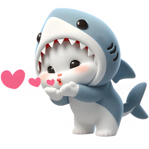 😘 Стикер «Пушистые акулы» для Telegram
