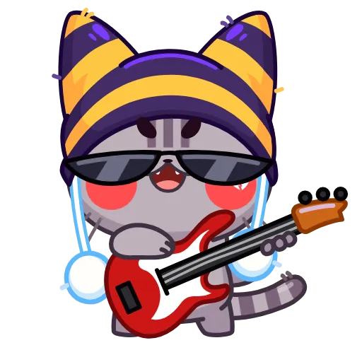 🎸 Стикер «Котенок в шапке» для Telegram